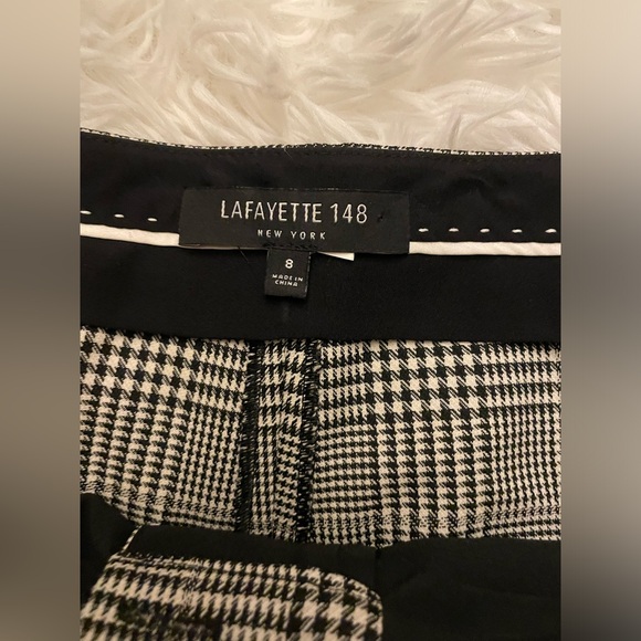Lafayette 148 New York
Clinton Plaid Cuffed Pants size 8 black and white checker - Picture 2 of 7